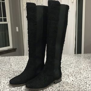 Free People Callow Black Distressed Suede Boots